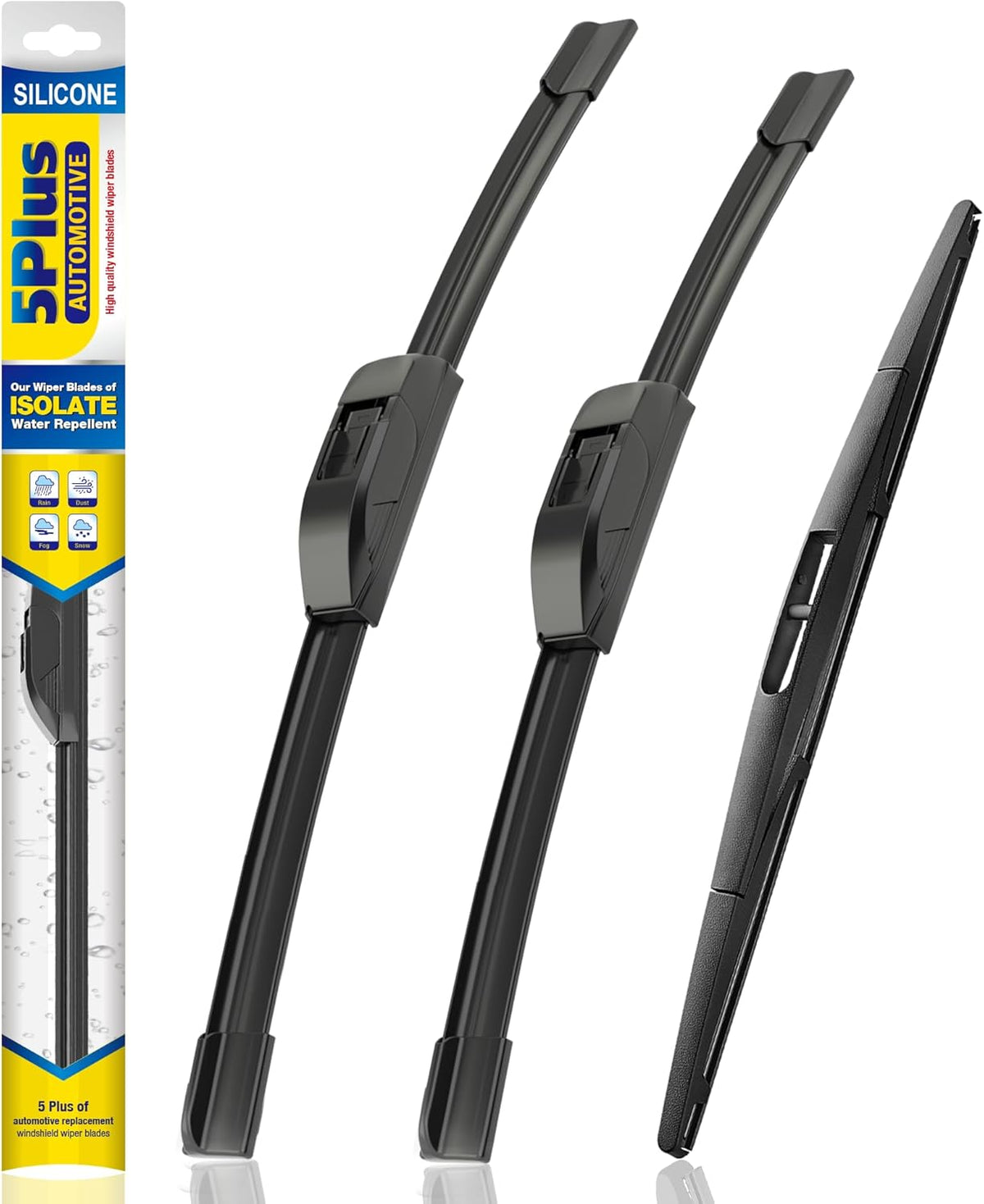5 PLUS® Silicone Windshield Wipers Replacement for 2019-2024 Toyota RAV4/ 2006-2015 Mazda 5 Wiper Blades(Set of 3), Windshield Wiper Blades For My Car-26"/16"/12" - Colors A