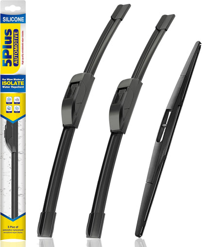 5 PLUS® Silicone Windshield Wipers Replacement for 2019-2024 Toyota RAV4/ 2006-2015 Mazda 5 Wiper Blades(Set of 3), Windshield Wiper Blades For My Car-26"/16"/12" - Colors A