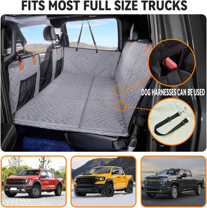 YJGF Back Seat Extender,Dog Seat Cover for Back Seat,Hard Bottom Car Seat Cover for Dogs,Dog Hammock for Car,Back Seat Pet Cover for Dogs(Black,for Car/SUV/Small Truck)