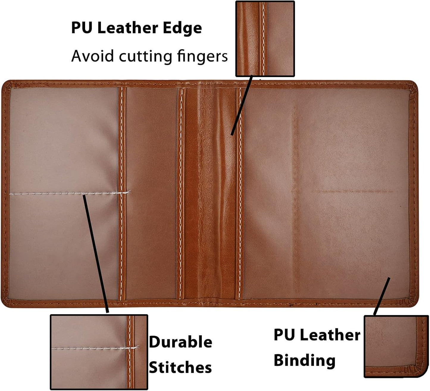 Car Registration and Insurance Card Holder - Leather Vehicle Glove Box Automobile Documents Paperwork Wallet Case Organizer for ID, Driver's License, Key, Cards - Car Accessories for Women&Men