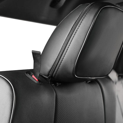 EKR Tacoma Car Seat Covers Custom Fit for Toyota Tacoma (Petrol) 2024 2025 2026 DoubleCab/CrewCab SR/SR5/TRD Sport/TRD Off-Road/Limited -Truck Seat Covers Full Set,Faux Leather(Black)