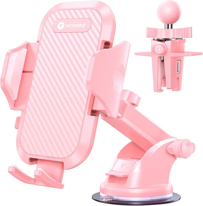VICSEED 2026 Ultimate Sturdy Car Phone Holder [Upgraded 95+LBS Strongest Suction] Universal Long Arm Cellphone Mount for Car Dashboard Windshield Vent Truck Boat for iPhone 17 16 Pro Max & Android