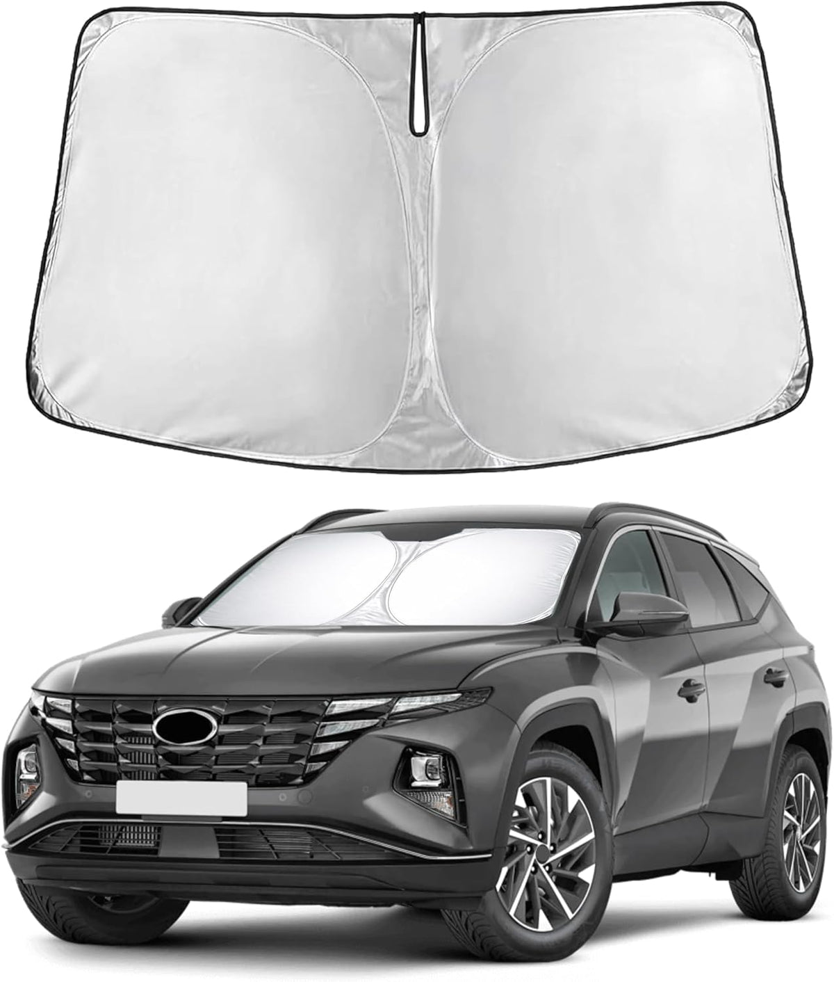 EcoNour Car Windshield Sun Shade | 2025 Upgraded Innovative No-Light-Pass Technology for Maximum Coverage | Foldable Sun Shade Keeps Your Vehicle Cool | Must-Have Car Accessories | Small (59" x 29") - Colors D