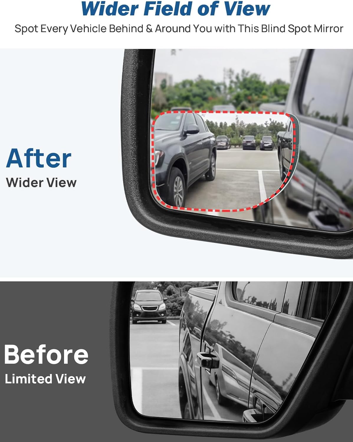 JOYTUTUS Blind Spot Mirror 2 Pack HD Frameless Convex Glass for Wide Angle View and Safer Lane Changing Compatible with Cars SUVs Trucks RVs Easy Stick On & Long Lasting Durability