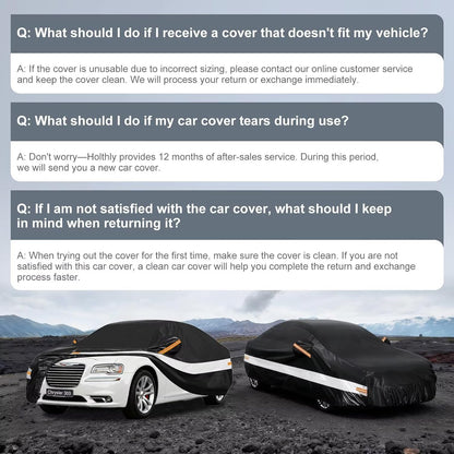 10 Layers Car Cover Custom Fit for Mercedes Benz C Class C250 C300 C43 C63 (1993-2026), Waterproof All Weather for Automobiles, Outdoor Full Cover Sun Dust Rain Protection with Cotton. Black - Colors A