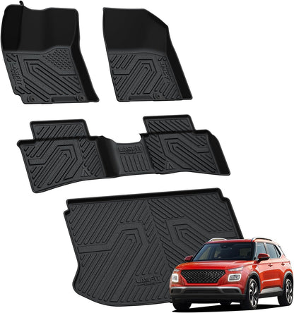 LASFIT Floor Mats Fits for Hyundai Sonata 2020-2026 (Only for FWD & Gas) & Kia K5 2021-2025 (Only for FWD) Custom Fit TPE All Weather Floor Liners Car Mats Accessories, Black