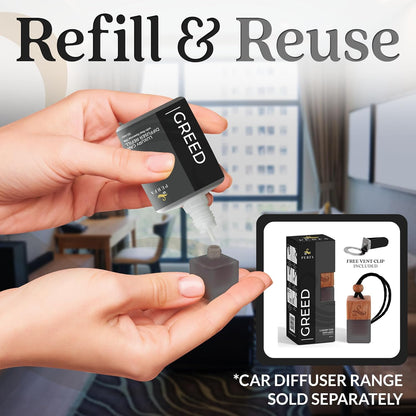 Greed Car Air Freshener for Men | Perfume Inspired Fragrances | Strong Car Freshener with Odour Eliminator Technology | Air Freshener | Long Lasting Automotive Freshener by Perfa
