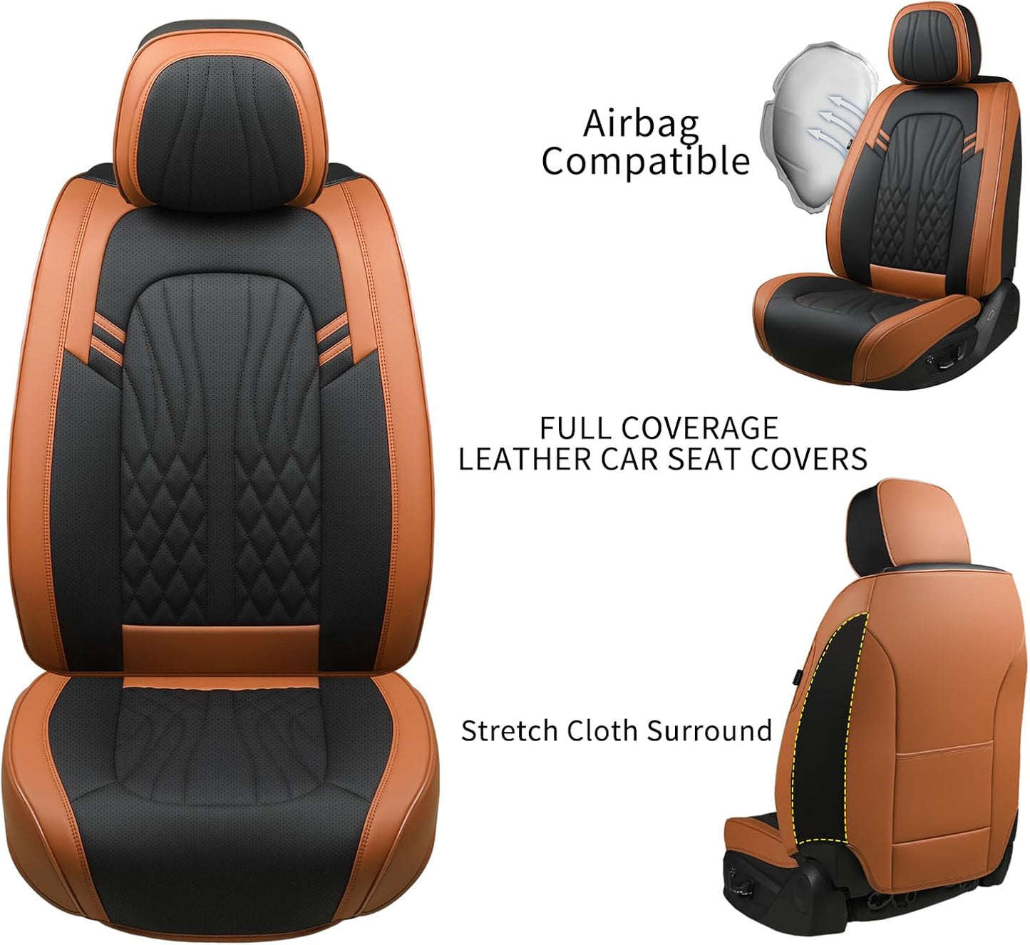 MINGBRON Leather Car Seat Covers,Car Seat Protector Waterproof,Seat Covers Full Set, Car Seat Protectors 5 Seats,Automotive Seat Covers Fit Most Cars Wine Red
