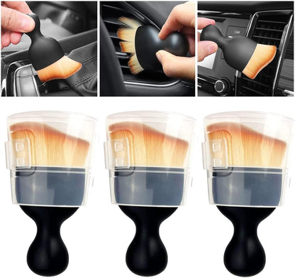 QUAAM 3PCS Car Interior Cleaning Tool, Car Cleaning Brush Interior Dust Collectors,Car Interior Cleaning Tool Brush, Dust Brush