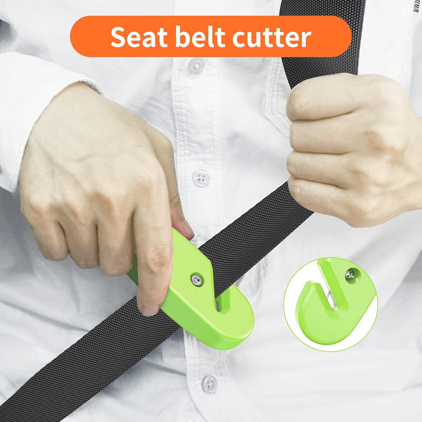 Car Safety Hammer, 2PCS Black 3-in-1 Emergency Escape Tool with Window Breaker and Seat Belt Cutter, Safety Emergency Car Escape Tool for Car, Office, Home