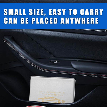 Ziciner Car Registration Insurance Holder, 2Pack Essential Auto Card Document Glove Box Organizer with Touch Fastener, Vehicle Interior Accessories Perfect for Most Car, Truck, SUV (Red/Small Car)
