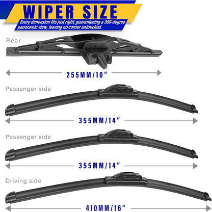 3 wipers Replacement for 2019-2023 2024 2025 2026 Subaru Forester, Windshield Wiper Blades Original Equipment Replacement - 26"/17"/14" (Set of 3) - Colors B