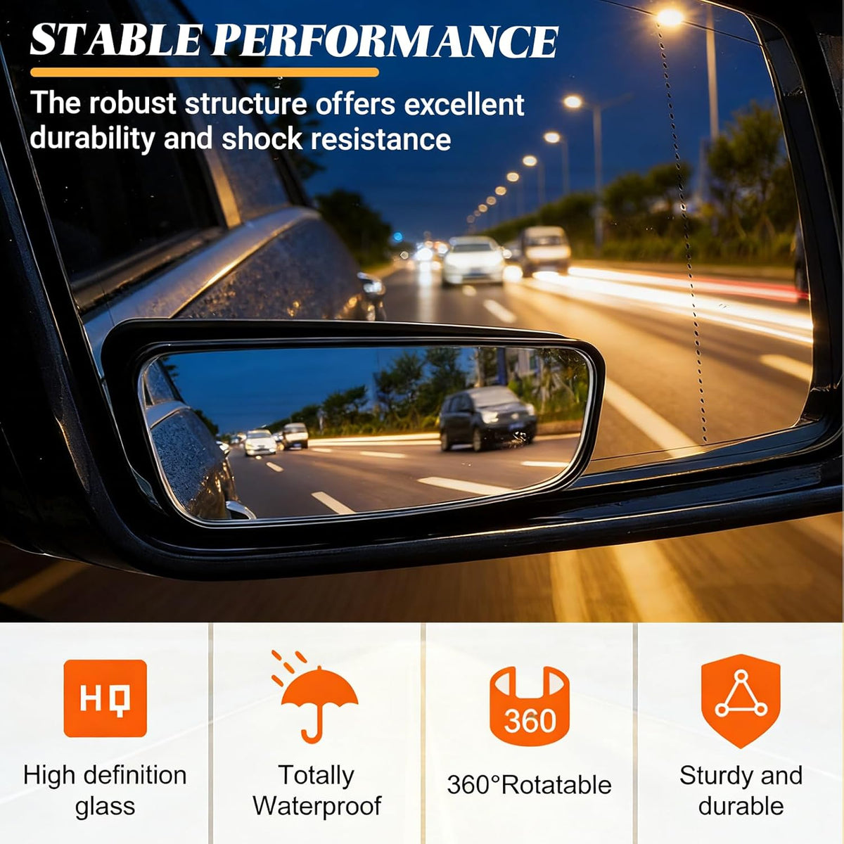 2PCS Car Blind Spot Mirror, Wideangle Rearview Mirror, Automobile Side Looking Glass, Universal Vehicle Parking Aid Tool