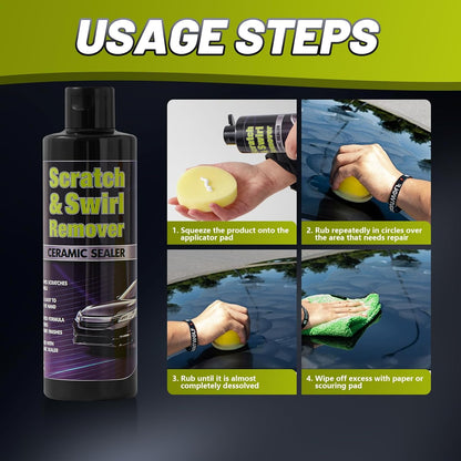 Upgraded Car Scratch Remover Kit, Scratch Remover for Vehicles ＆ Cars, Car Paint Scratch Repair, Polishing ＆ Rubbing Compound Paint Restorer with Applicator Pad, add Gloss ＆ Shine 16OZ, 1 Pack