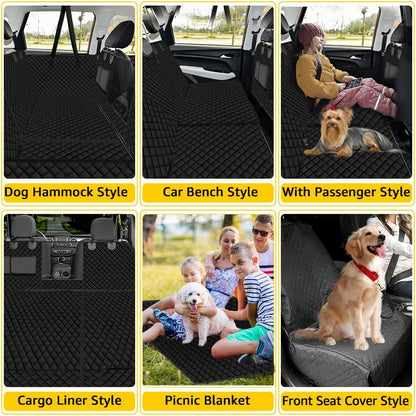 Vailge Dog Car Seat Cover for Back Seat, 100% Waterproof Back Seat Pet Cover for Dogs with Mesh Window, Scratch Prevent Antinslip Dog Hammock for Car