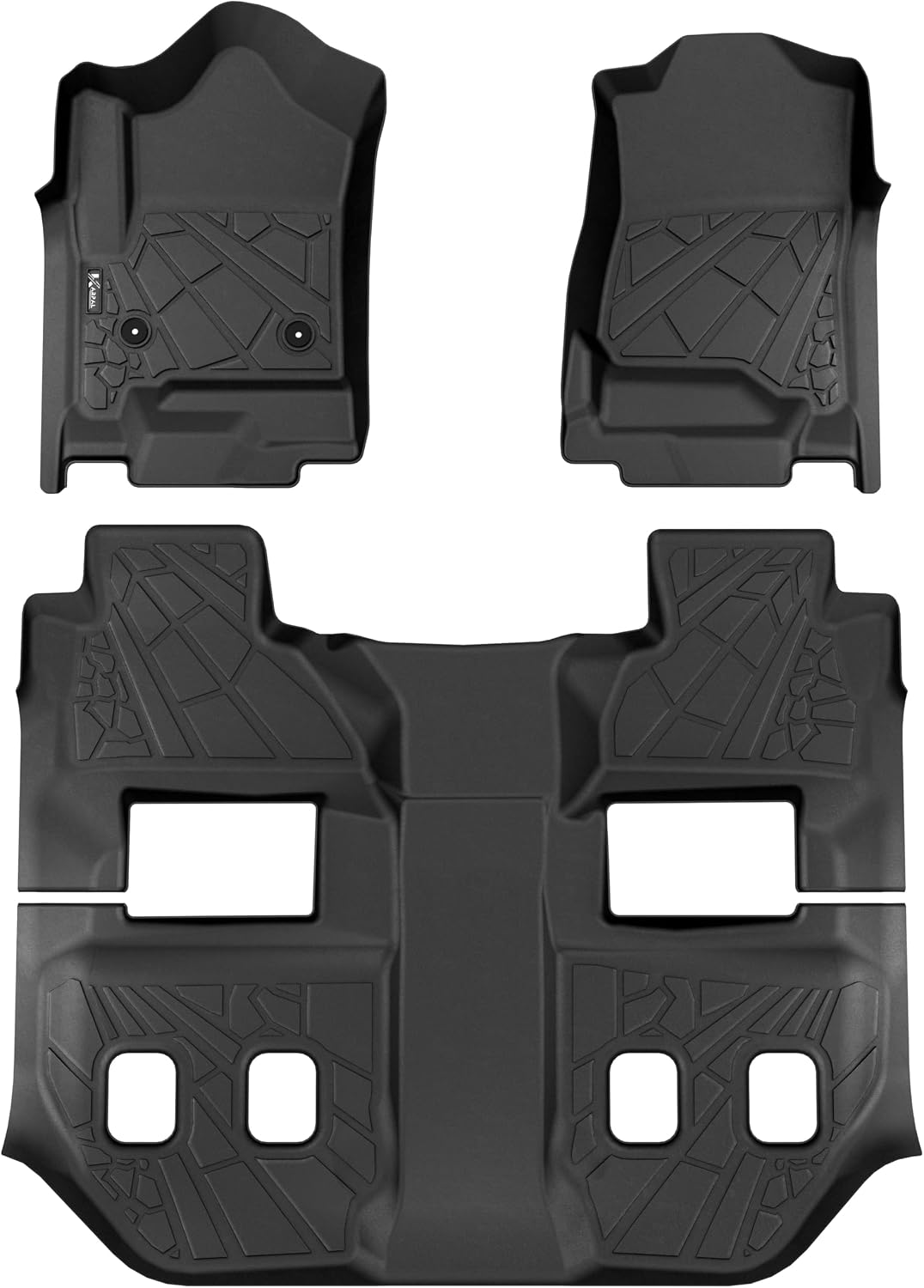 KARPAL Floor Mats for 2007-2013 Chevy Silverado & GMC Sierra 1500 Crew Cab / 2007-2014 2500/3500 HD(Footwell Coverage), All-Weather TPE Custom Fit Floor Liners Car Accessories