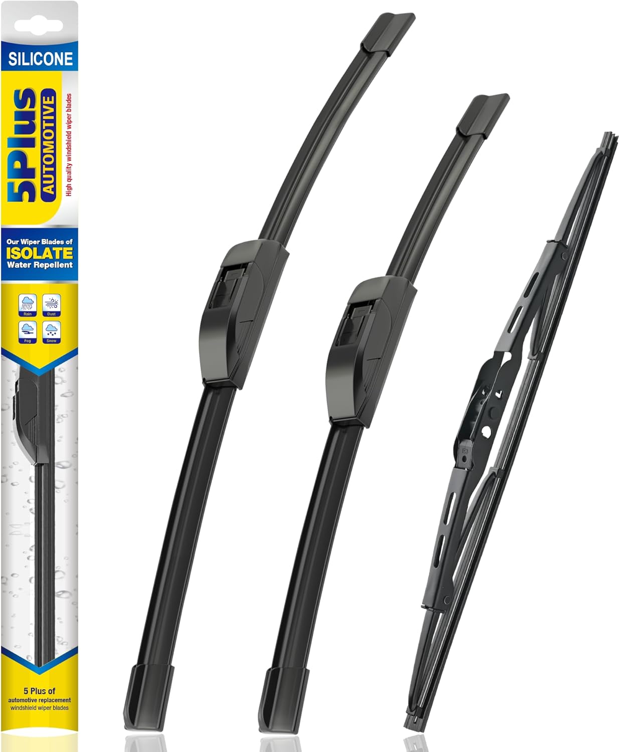 5 PLUS® Silicone Windshield Wipers Replacement for 2019-2024 Toyota RAV4/ 2006-2015 Mazda 5 Wiper Blades(Set of 3), Windshield Wiper Blades For My Car-26"/16"/12" - Colors C