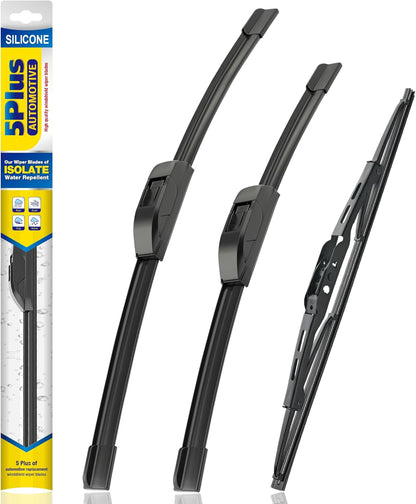 5 PLUS® Silicone Windshield Wipers Replacement for 2019-2024 Toyota RAV4/ 2006-2015 Mazda 5 Wiper Blades(Set of 3), Windshield Wiper Blades For My Car-26"/16"/12" - Colors C