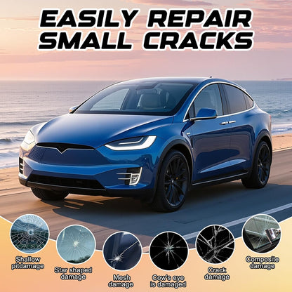 Windshield Crack Repair Kit for Chips and Cracks, 2026 New Glass Repair Liquid Glue, Quick Glass Repair Liquid, Auto Windshield Chip Glass Repair ToolsRepair Kit for All Crack Types(2pcs)