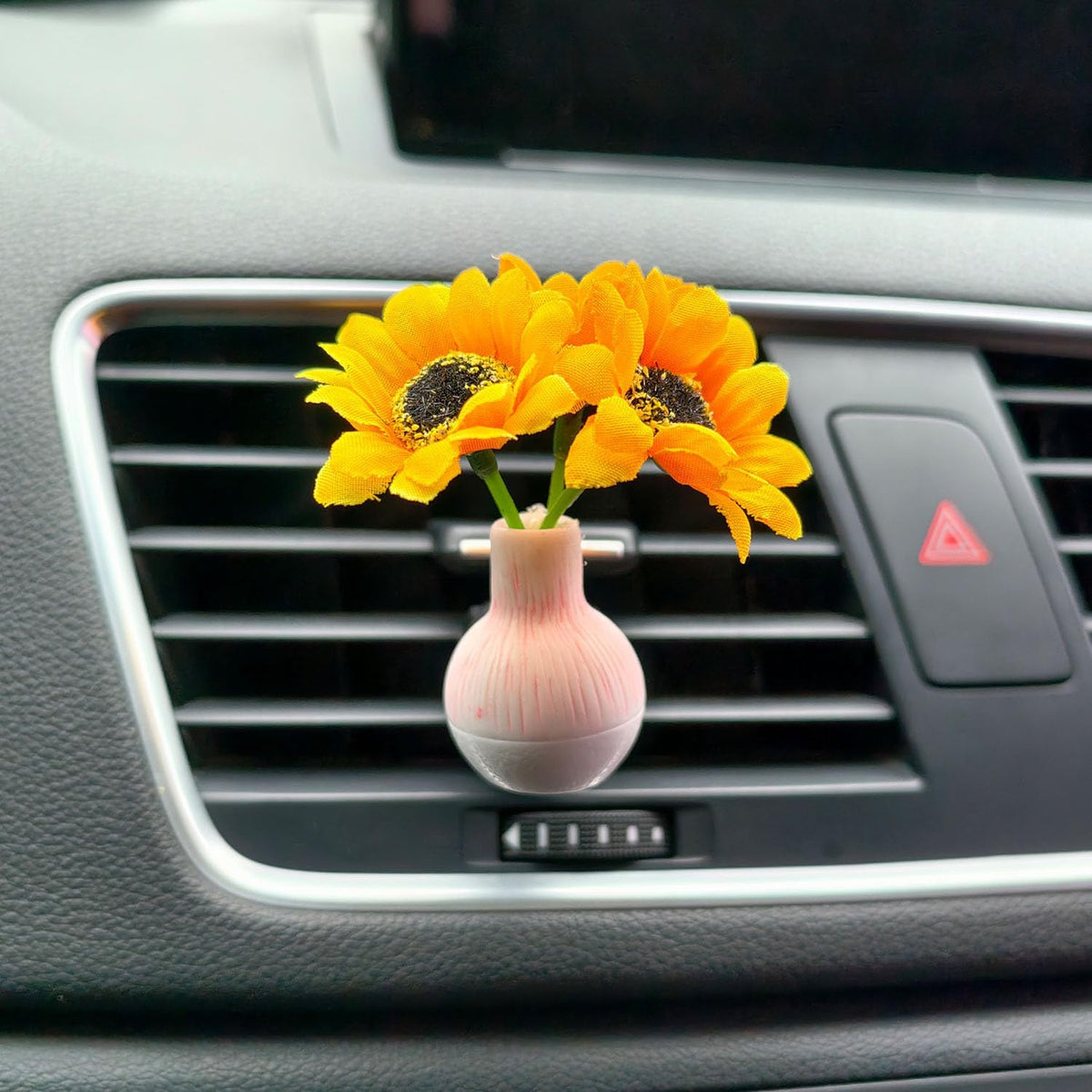 Set of 4 Cute Flower Bouquet Car Air Freshener Vent Clips, Mini Artificial Flowers for Car Air Vent Decoration, Auto Interior Dashboard Ornament Accessories