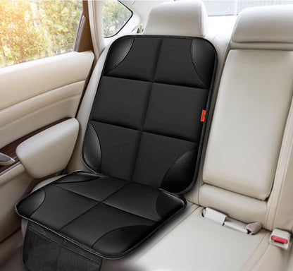 XHYANG Car Seat Protector 1 Pack Car Seat Cushion Mat Thickest Padding,Waterproof 600D Fabric Car Seat Covers for Non-Slip Backing Mesh Pockets for Baby and Pet (Black, 1 Pc)