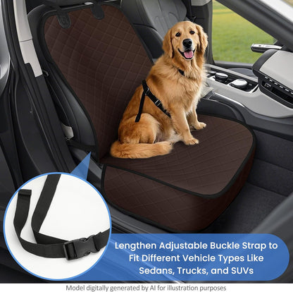 ELONGRIVER Dog Car Seat Covers, Waterproof Front Seat Cover for Dogs, Scratch-Proof, Nonslip Pet Passenger Seat Cover Protector, Universal Fit for Cars Trucks SUVs, Standard Size, Black