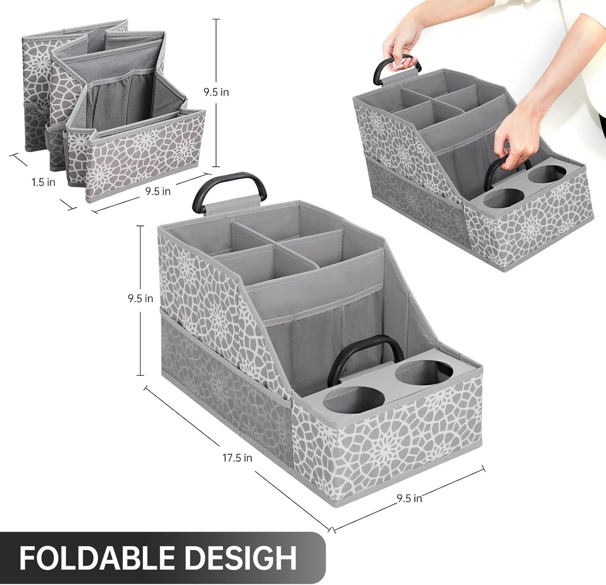 MULISOFT Car Seat Organizer- Backseat Car Organizer with 11 Storages Compartments and 2 Cup Holders, Organizers and Storage, Front Seat for Travel Kids,Black