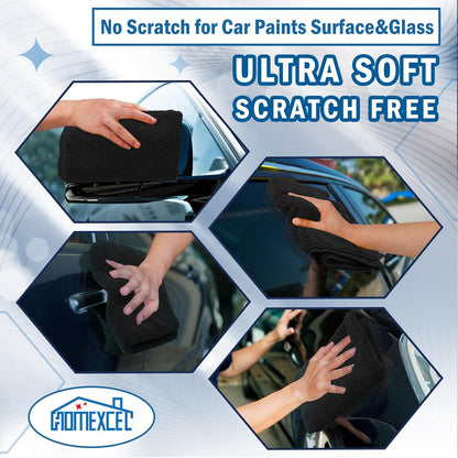 HOMEXCEL Professional Large Microfiber Car Drying Towels 2 Pack, Lint Free, Scratch Free, Highly Absorbent Drying Towel for Cars, SUVs, RVs, Trucks, and Boats,31" x 24",Grey