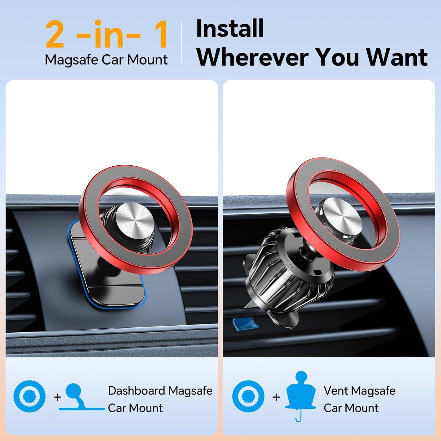 Kaistyle for Magsafe Car Mount【Strong Magnets】Magnetic Phone Holder for Car Phone Holder Mount Dash Mounted Holders Phone Holders for Your Car Accessories for Women Men for iPhone 17 Pro Max 16 15 14