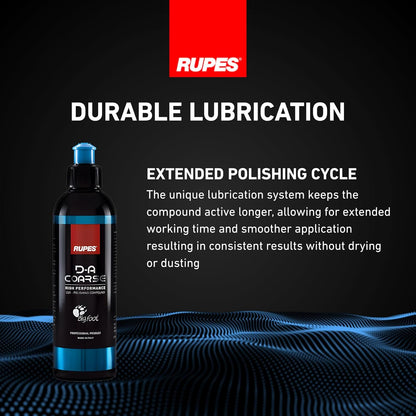 RUPES 9.DAFINE250 Pack of 1 250 ml Yellow D-A Fine High Performance Polishing Compound for Car Detailing & Removing Scratches| Removes Fine Defects | Micro-Abrasive Technology | Removes Swirl Marks