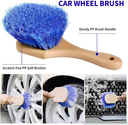 Wontolf 62'' Car Wash Brush with Long Handle Chenille Microfiber Car Wash Mop Mitt Kit Car Detailing Brush Cleaning Kit Window Squeegee Car Duster Drying Towels Tire Brush for Cars RV Truck Boat