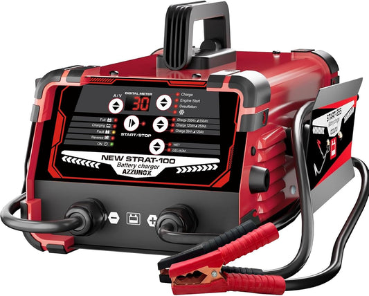 12V/24V Car Battery Charger & Engine Starter – Up to 30A Fast Charging, 130A Cranking Amps, Auto Maintainer, Desulfator, Repair & Winter Mode for AGM, Gel, Deep Cycle Batteries