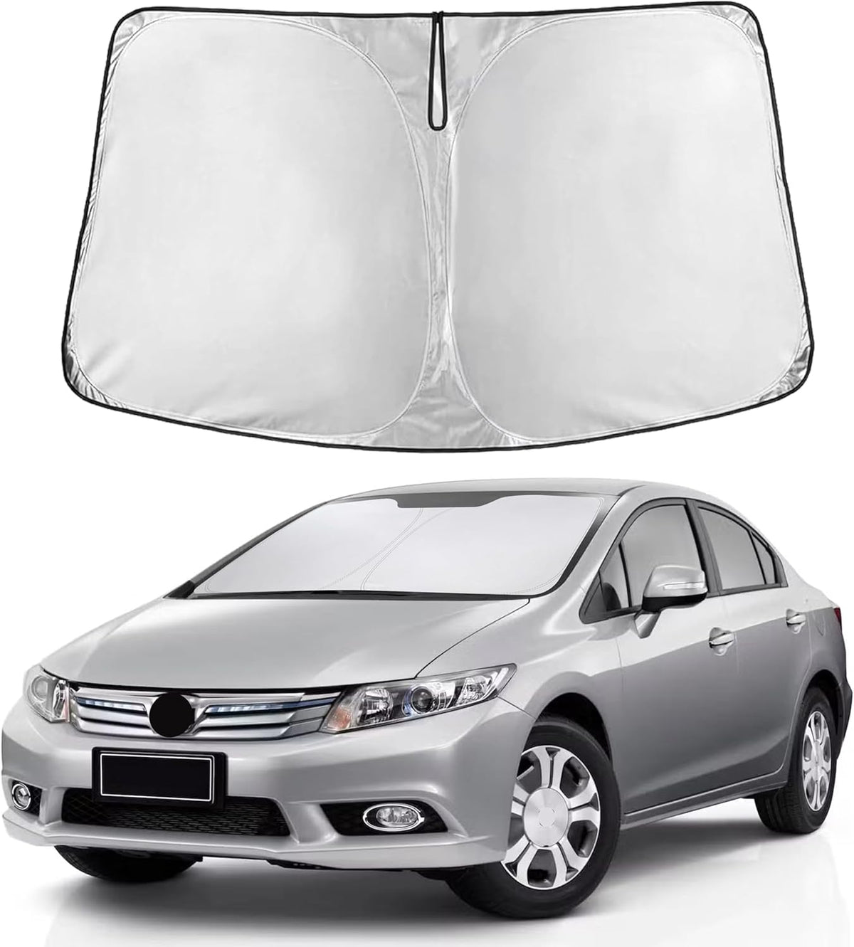 EcoNour Car Windshield Sun Shade | 2025 Upgraded Innovative No-Light-Pass Technology for Maximum Coverage | Foldable Sun Shade Keeps Your Vehicle Cool | Must-Have Car Accessories | Small (59" x 29") - Colors N