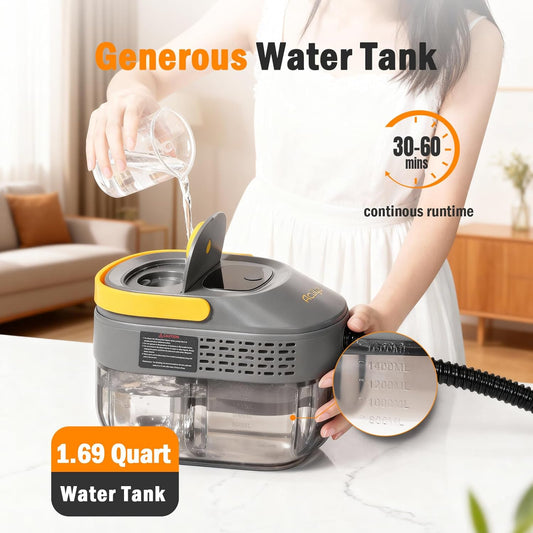 Handheld Steam Cleaner for Home, 1.69QT Portable Temperature Steamer Cleaning for Furniture, Kitchen, Grease, Car, Carpet, Grout