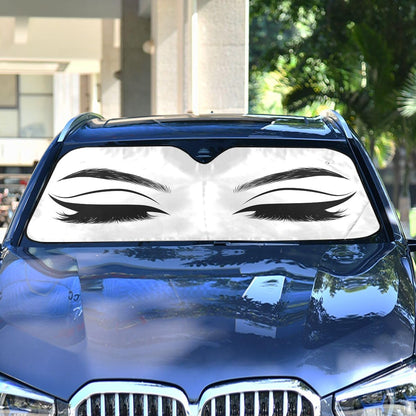 Black Leopard Car Windshield Sun Shade Animal Skin Print Foldable UV Ray Sun Visor Protector Sunshade to Keep Your Vehicle Cool (51" x 27.6")