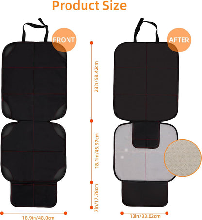 SMART ELF Car Seat Protector, 2Pack Seat Protector Protect Child Seats with Thickest Padding and Non-Slip Backing Mesh Pockets for Baby and Pet,Sedan SUV Truck (Black)