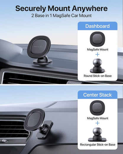 Miracase Phone Holders for Your Car with Metal Hook Clip, Air Vent Cell Phone Stand Car Mount, Universal Automobile Cradle for Garmin GPS Fit iPhone Android and All Smartphones, Dark Black