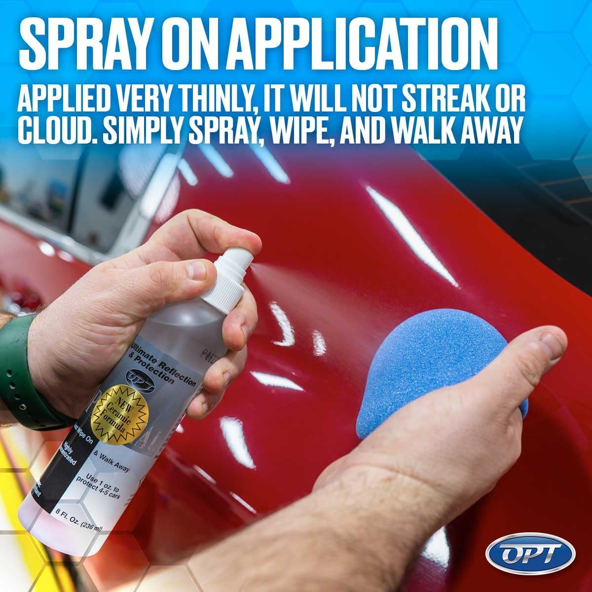 Optimum Opti-Seal Polymer Paint Sealant Spray for Automotive Paint and Interior Car Detailing, Includes Detailing Applicator Pad (8 oz)