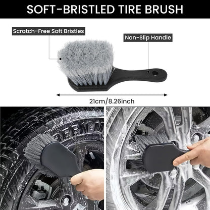 5PCS Wheel Cleaner Brush Kit, Tire Brushes, Rim Cleaner Brush,Car Detailing Brushes, Car Wash Tools for Wheels and Tires No Spatter