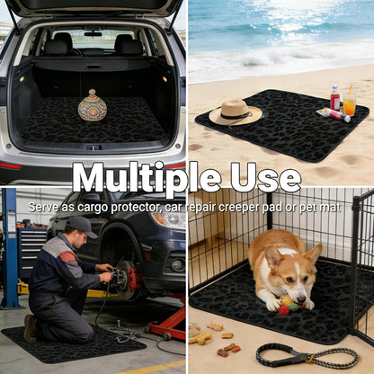 Universal Car Trunk Mat 29" x 39",Purple Colorful Flowers All Weather Trunk Protection Cargo Liner, Durable Cargo Mat Rear Trunk Liner,Stylish Vehicle Interior Accessories Suitable for Most Car Models