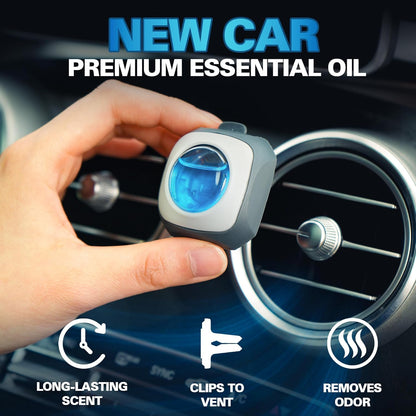 Air Jungles New Car Scent Car Air Freshener Vent Clip, 6 Count Long Lasting Up to 180 days, Natural Essential Oil Car Fragrance Accessories for Women and Men, Odor Eliminator - 4ml Each