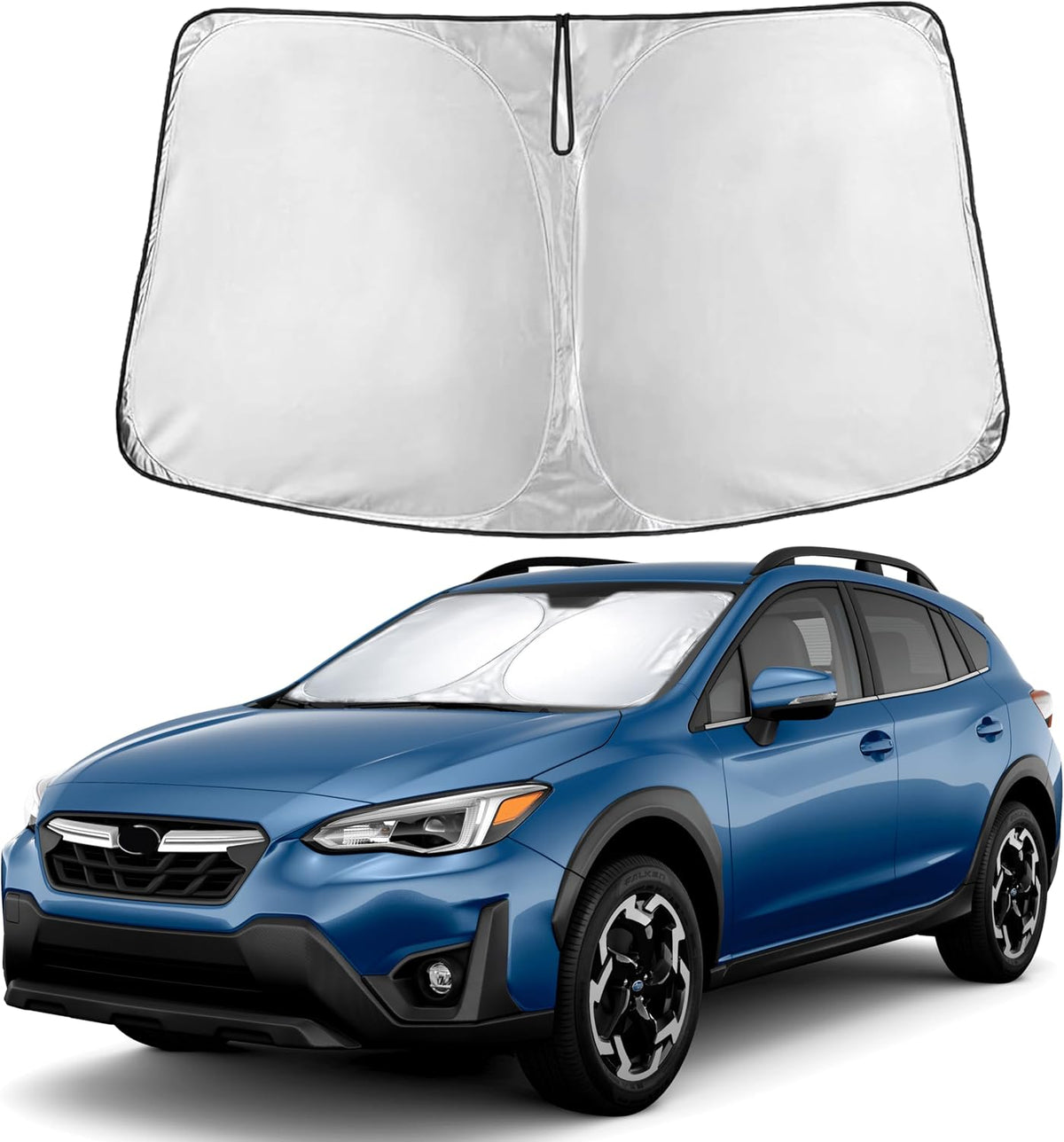 EcoNour Car Windshield Sun Shade | 2025 Upgraded Innovative No-Light-Pass Technology for Maximum Coverage | Foldable Sun Shade Keeps Your Vehicle Cool | Must-Have Car Accessories | Small (59" x 29") - Colors C