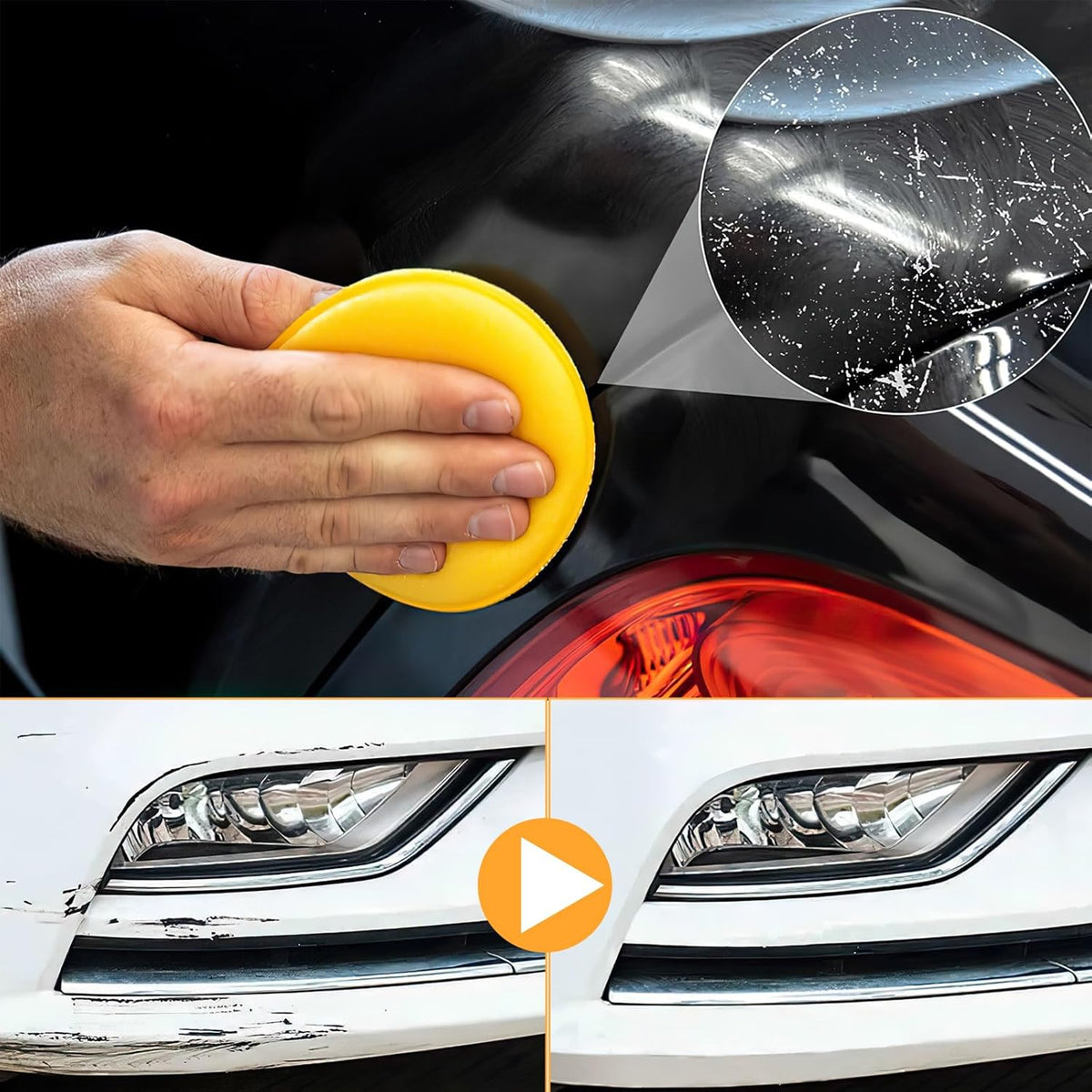 2Pcs Car Scratch Remover Wax, Professional Scratch Remover for Vehicles, Car Scratch Repair Paste for Deep Scratches with Wipe and Sponge,Universal Car Scratch Removal Wax for Deep Scratches Paste Kit