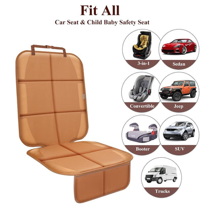 Meolsaek Car Seat Protector for Child Car Seat, Durable 600D Fabric Waterproof Car Seat Cover with Thick Pad Non-Slip Backing，No Imprints (Black 2pcs)