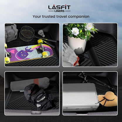 LASFIT Full Set Floor Mats for Honda CR-V 2026 2025 2024 2023 (Gasoline & Hybrid & e:FCEV), All Weather TPE Custom Fit Floor Liners 1st & 2nd Row & Seat Back Mat & Cargo Mat (Upper Position)
