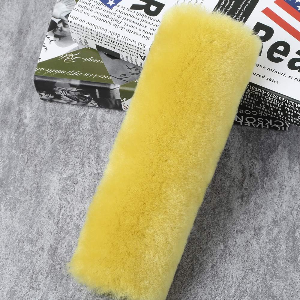 OGLAND Authentic Sheepskin Car Seat Belt Pad,2 Pack Soft Seat Belt Cover for Shoulder Pad Neck Cushion Protector Car Accessories by Genuine Natural Merino Wool (Misty Gray) - Colors B