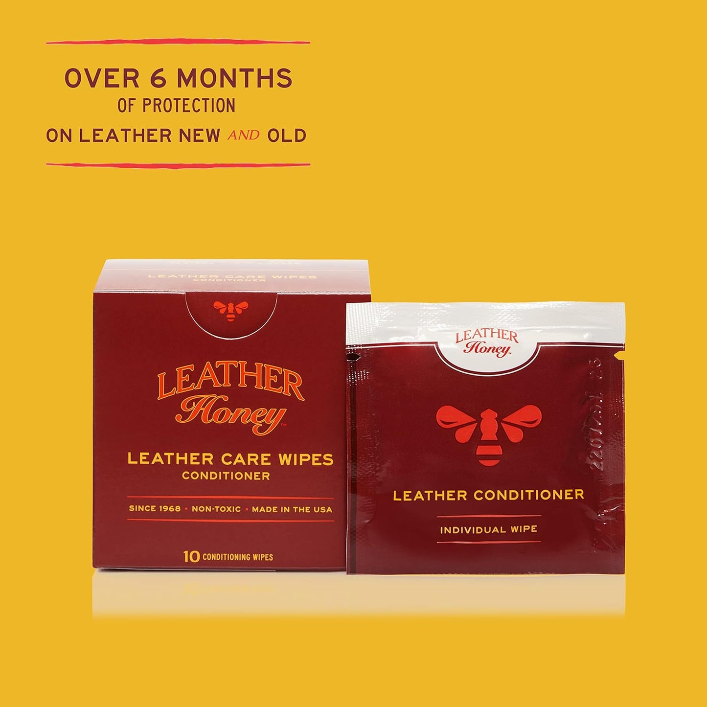 Leather Honey Leather Wipe Kit: Clean & Restore On-The-Go. For Any Color of Leather Couches, Car Seats, Purses, Shoes & Bags. Nontoxic, Ready-to-Use & Made in the USA. 5 Cleaner & 5 Conditioner Wipes