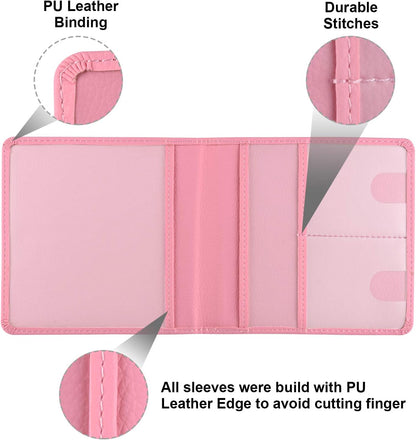 Car Registration and Insurance Holder, Car Accessories Vehicle Glove Box Car Organizer Women Wallet Case for Cards, Essential Document, Driver License by Cacturism, Pink | for Cards