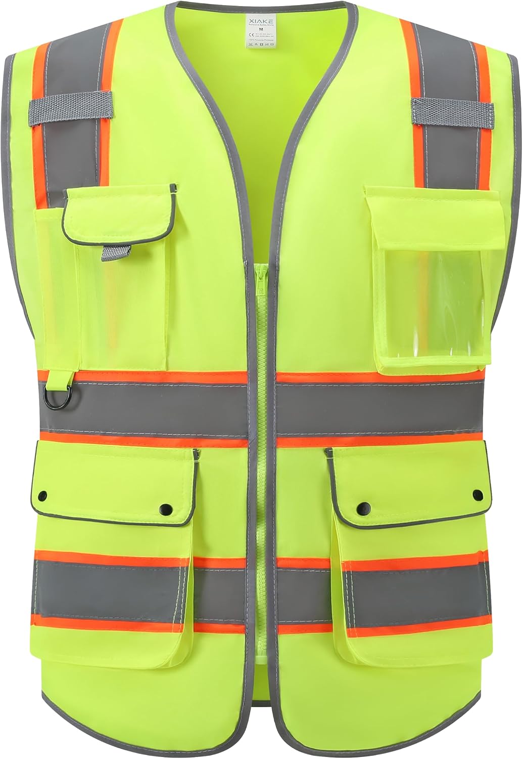 XIAKE Reflective Safety Vest for Men & Women High Visibility Class 2 Vest with Pockets Meets ANSI Standards