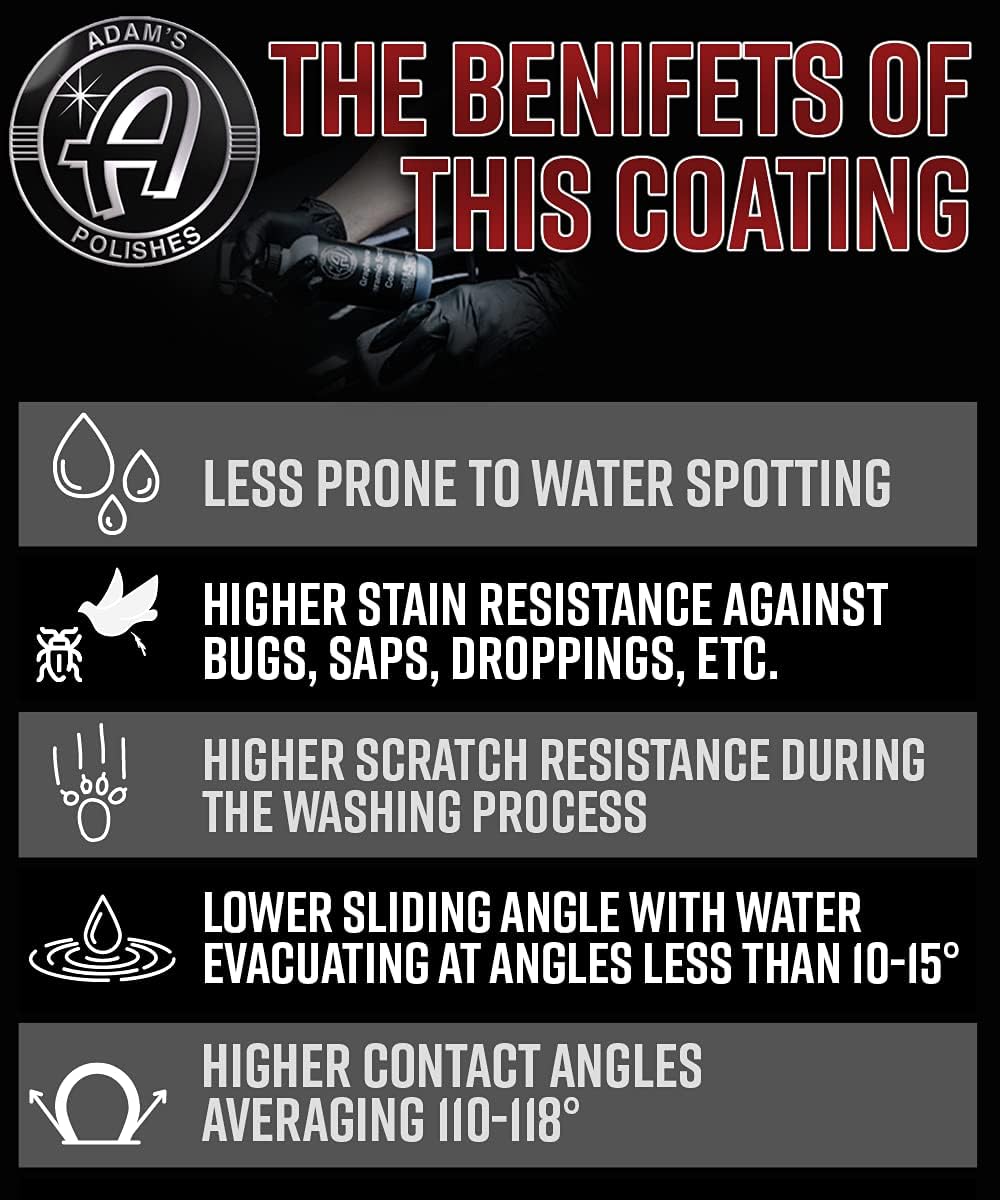 Adam's Polishes Advanced Graphene Ceramic Spray Coating - 18+ Months Sprayable Graphene Oxide Ceramic Coating for Cars, Boats, RV's & Motorcycle | Adds Extreme Gloss, Depth, Shine & Protection